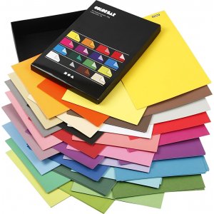 Farbiger Karton - gemischte Farben - A4 - 100 g - 16 x 10 Blatt Farbiger Karton - gemischte Farben - A4 - 100 g - 16 x 10 Blatt