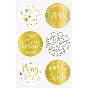 Aufkleber - Rund 4 cm - Weihnachtsgold Aufkleber - Rund 4 cm - Weihnachtsgold