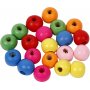 Holzperlen - 8 mm - gemischte Farben - 500 g
