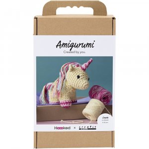 DIY-Set Amigurumi Einhorn Regenbogenfarben - 1 Packung.