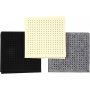 Filz mit Lchern - Schwarz - Grau - Cremewei - 3 x 4 Blatt