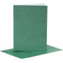 Karten und Umschlge - Grn - Glitzer - 4 Sets