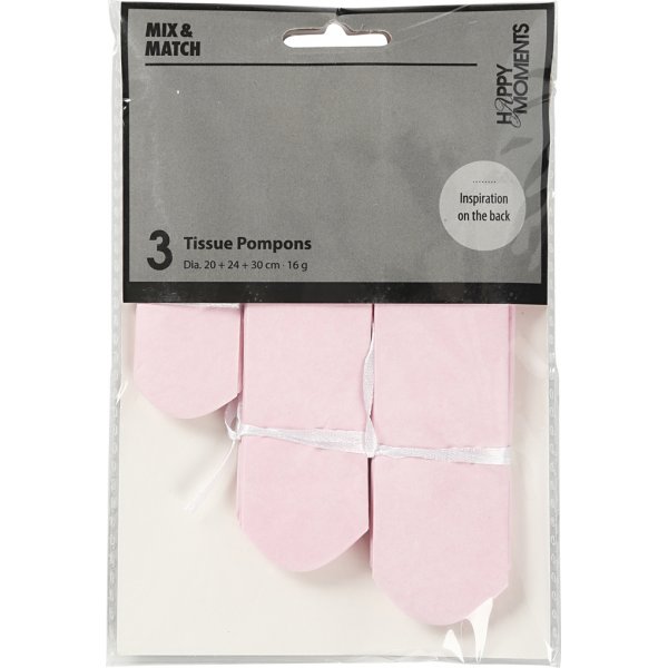 Papierpompons - hellrot - 3 Stk