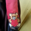Kundenbild Stoffetikett Teddybär mit Herz klein und groß 2 Stk