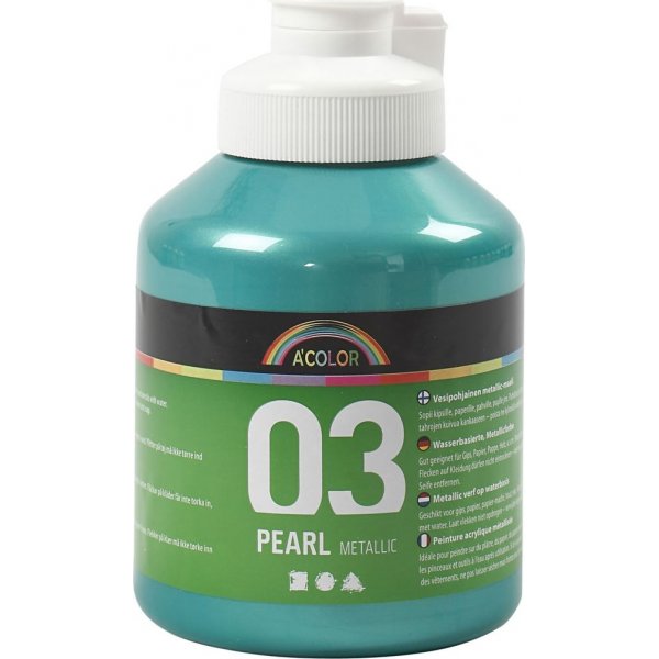 Schulfarbe Acryl - Metallic - Grn - Metallic - 500 ml