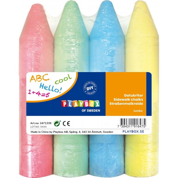 Straenmalstifte Jumbo - 4 Stk
