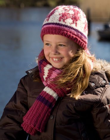 Strickanleitung - Muster gestrickte Mtze und gestreifter Schal