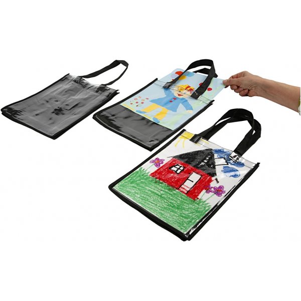 Tasche mit Kunststofffront - schwarz