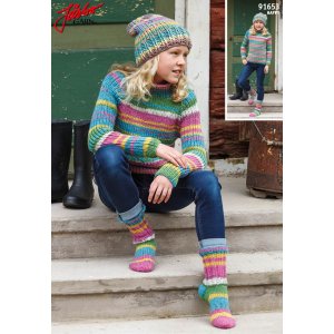 Strickanleitung - Elastischer gestrickter Raglanpullover, Mütze und Socken für Kinder Strickanleitung - Elastischer gestrickter Raglanpullover, Mütze und Socken für Kinder