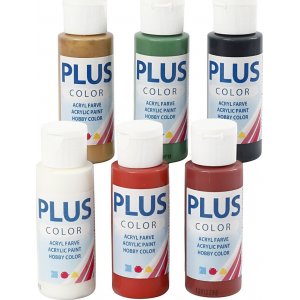 Plus Color Hobbyfarbe - Weihnachtsfarben - 6 x 60 ml Plus Color Hobbyfarbe - Weihnachtsfarben - 6 x 60 ml