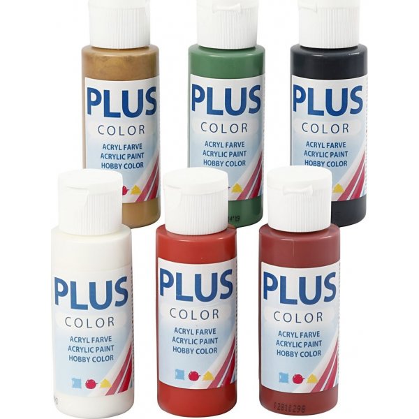 Plus Color Hobbyfarbe - Weihnachtsfarben - 6 x 60 ml