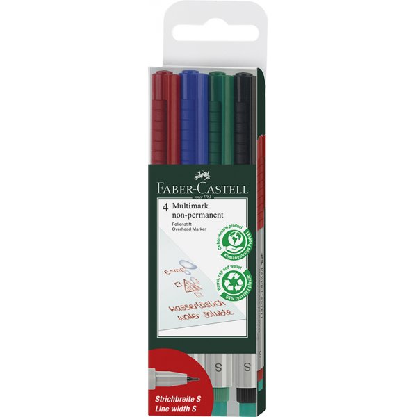 Markierstift - Faber-Castell - Multimark non permanent - 4 Stck Gre S