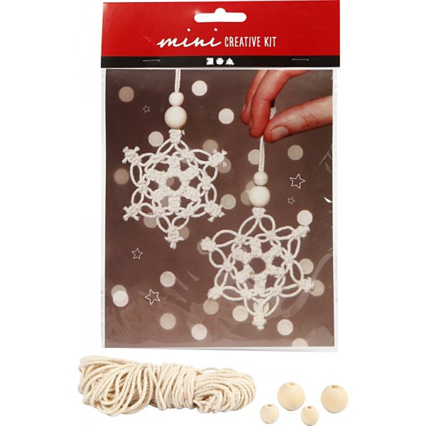 Mini-DIY-Kit - Makramee-Eiskristall/Schneeflocke