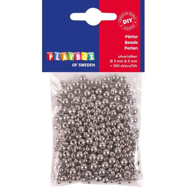 Silberfarbene Perlen 300 Stk