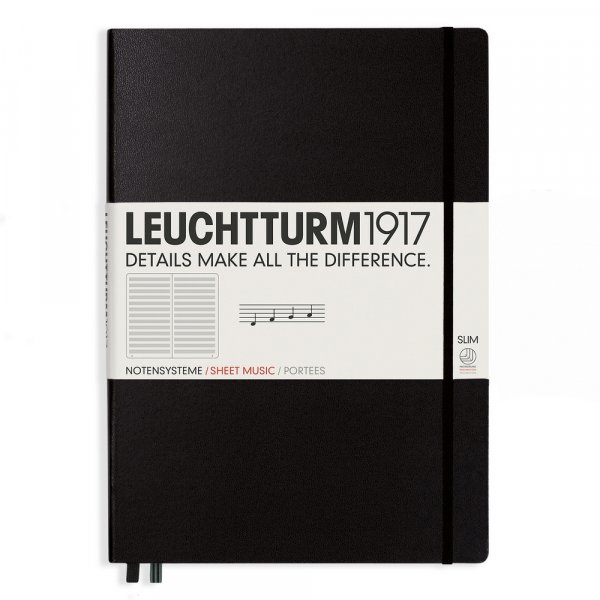 Notizbuch Music A4+ Slim Hard - Schwarz