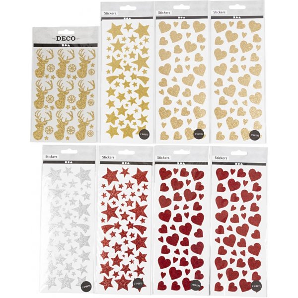 Glitzeraufkleber - 8 Blatt