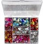 Strasssteine in Box - Blau - Rosa - Silber - Rund - Sterne - Herzen - 6+7+9+10+11+12+14+16 mm - 300 Stk