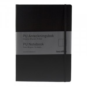 Notizbuch PU unliniert schwarz Notizbuch PU unliniert schwarz