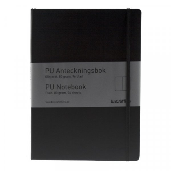 Notizbuch PU unliniert schwarz