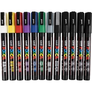 Posca Marker - gemischte Farben - Nr. PC-3M - 12 Stk Posca Marker - gemischte Farben - Nr. PC-3M - 12 Stk