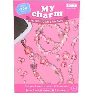 Perlen-Schmuckset, Handy-Schmuck und Armband in Rosa - selbst gestalten Perlen-Schmuckset, Handy-Schmuck und Armband in Rosa - selbst gestalten
