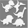 Teach Me Pappfiguren - Dinosaurier - wei - 16 Stck