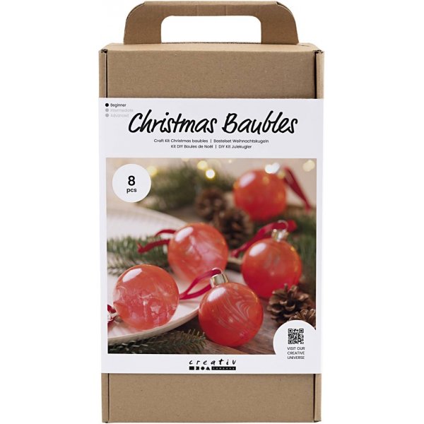 DIY Kit Christbaumkugeln - Marmorierung