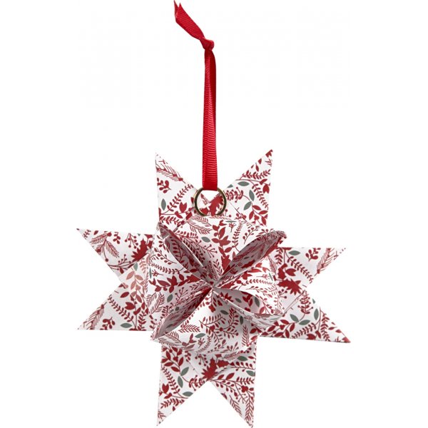 Sternstreifen - rot - wei - 6,5+11,5 cm, 48 Streifen