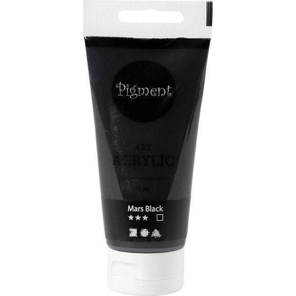Pigment Art Acryl - Marsschwarz - seidenmatt - deckend - 75 ml
