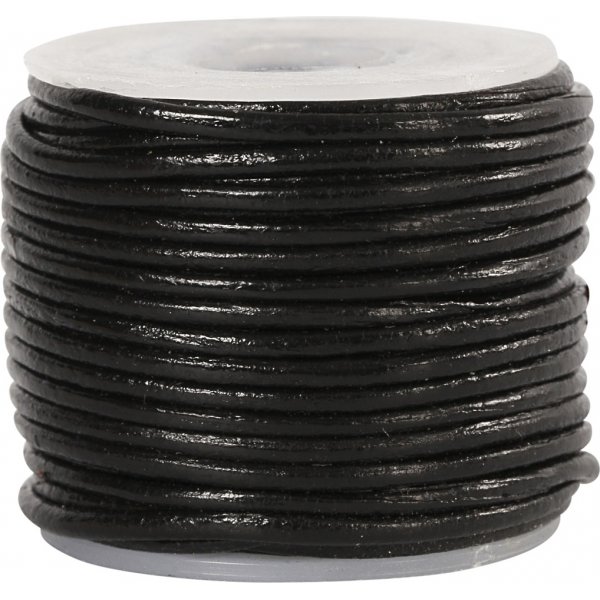 Lederband - Schwarz - 1 mm - 10 m