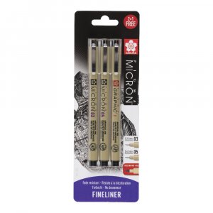 Fineliner Pigma Micron Set - 3 Stifte (03, 05, 1) Fineliner Pigma Micron Set - 3 Stifte (03, 05, 1)