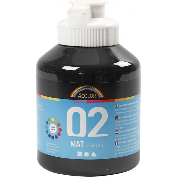 Schulfarbe - Acryl - Schwarz - Matt - 500 ml