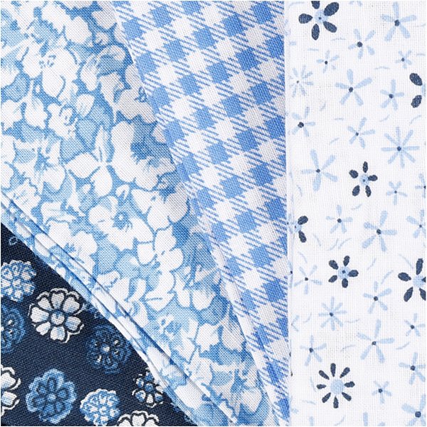 Patchworkstoff - Blau - 4 Stk