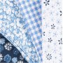 Patchworkstoff - Blau - 4 Stk