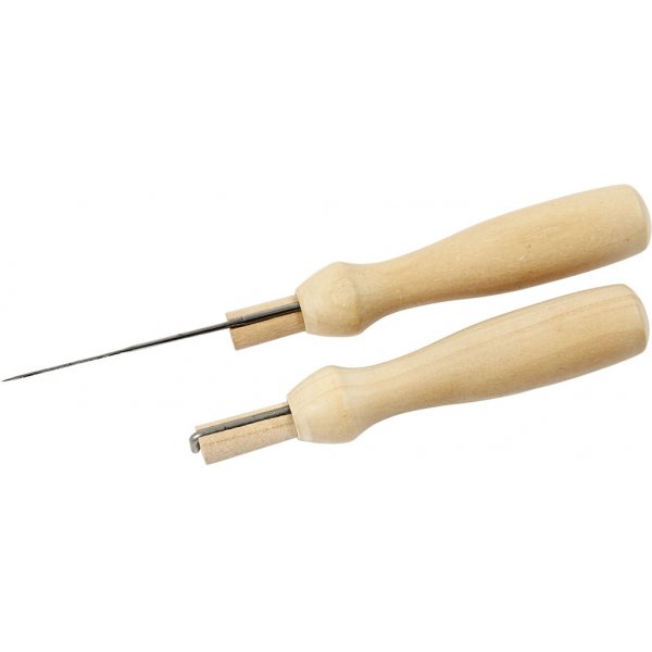 Filznadelhalter aus Holz mit 5 Zwischennadeln