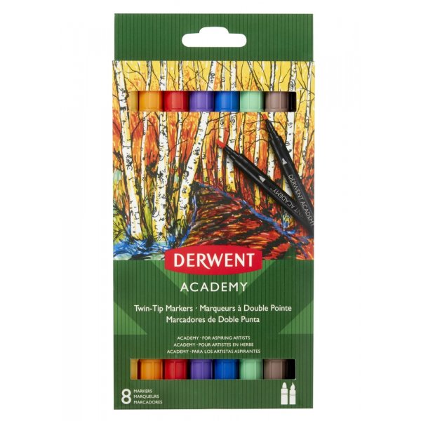 Derwent Academy Twin Tip Marker - 8 Stifte