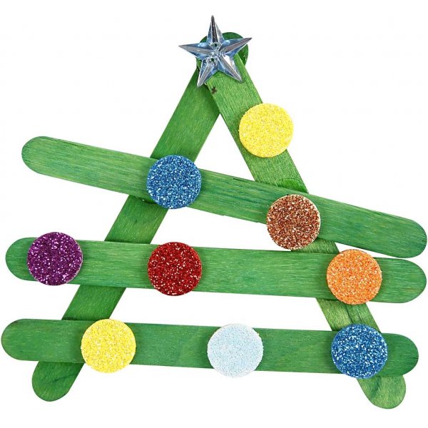 Glitzer und Holzstäbchen - gemischte Farben Glitzer und Holzstäbchen - gemischte Farben