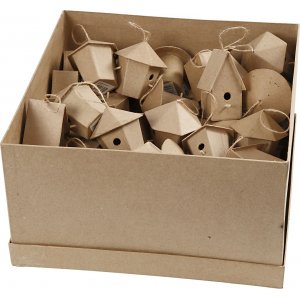 Vogelhäuschen - Pappmaché - Mini - 6 x 10 Stk Vogelhäuschen - Pappmaché - Mini - 6 x 10 Stk