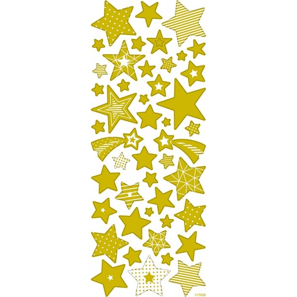 Aufkleber - Gold - Sterne - 10 x 24 cm Aufkleber - Gold - Sterne - 10 x 24 cm