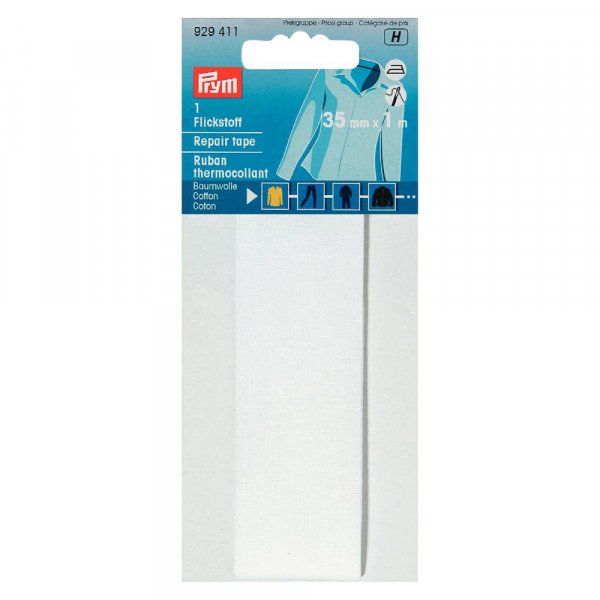 Teamband Baumwolle (aufbgelbar) 3,5x100 cm wei 0,035 m