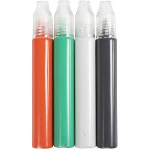 Leuchtstifte - Schwarz, Grün, Hellgrau, Rot - 4 x 30 ml Leuchtstifte - Schwarz, Grün, Hellgrau, Rot - 4 x 30 ml