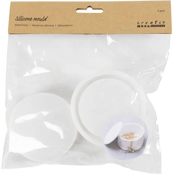 Silikonform, matt transparent, Glas mit Deckel