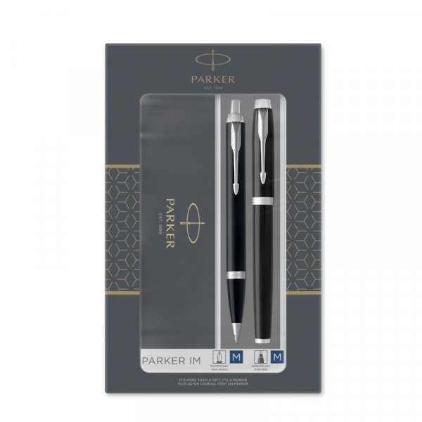 Parker Duo Set IM Black - Kugelschreiber und Fllfederhalter - Mittelblau