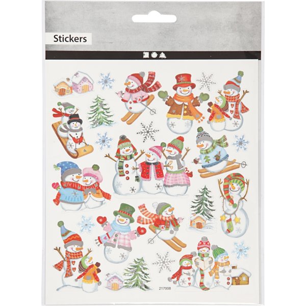 Aufkleber - Schneemann auf Skiern