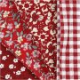 Patchworkstoff - rot - 4 Stk