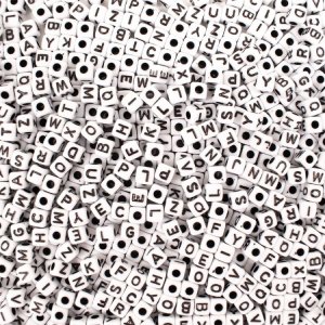 Buchstabenperlen Mini 4,5 x 4,5 mm, 1000 Stk Buchstabenperlen Mini 4,5 x 4,5 mm, 1000 Stk
