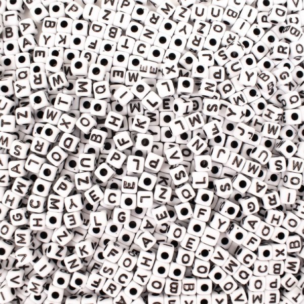Buchstabenperlen Mini 4,5 x 4,5 mm, 1000 Stk