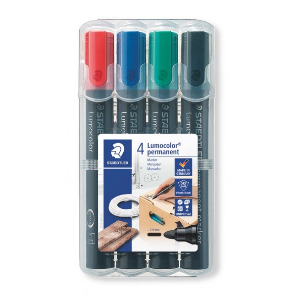 Permanentmarker Lumocolor 2 mm - 4 Stifte