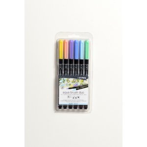 Aquarellstifte Aqua Brush Duo 6er-Pack - Pastelltöne Aquarellstifte Aqua Brush Duo 6er-Pack - Pastelltöne