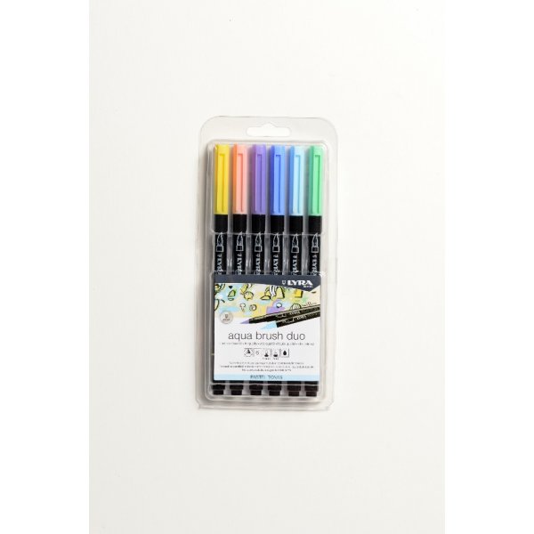 Aquarellstifte Aqua Brush Duo 6er-Pack - Pastelltne